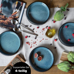 Moritz &amp; Moritz Moritz &amp; Moritz  Suppenteller 4-tlg. REACTIV blau Суповые тарелки Moritz &amp;amp; Moritz 4 шт. РЕАКТИВНЫЙ