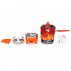A. Blochl A. Blochl Gaskocher Kochsystem AB-3 Deluxe neu, (Set, 1 Gasherd, 1 Topf mit Warmetauscher, 1 TPE-Ubertopf, 1 Topf Rack, 1 Gas Tank, 1 Stoff-Bezug fur Topf), Windschutz und Warmetauschern ermoglicht ca. 40% weniger Brennstoffverbrauch  Система пр