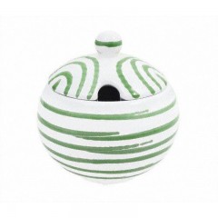 Gmundner Keramik Gmundner Keramik Grungeflammt Zuckerdose glatt mit Ausschnitt d: 10 cm / h: 11 cm Керамическая сахарница Gmundner с зеленым пламенем, гладкая, с вырезом d: 10 см / высота: 11 см