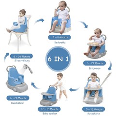 COSTWAY® Baby Gehhilfe Essensstuhl 6 in 1 Badestuhl Детские ходунки