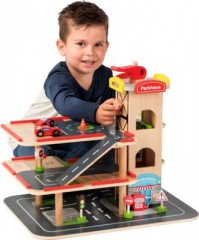 myToys ORIGINALS Parkgarage aus Holz inkl. Autos Деревянный гараж с машинами