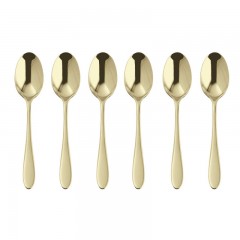 Sambonet Sambonet Velvet - Edelstahl / PVD champagnerfarben Mokkaloffel Set 6-tlg. Sambonet Velvet - набор ложек для мокко из нержавеющей стали / PVD цвета шампанского, 6 предм.