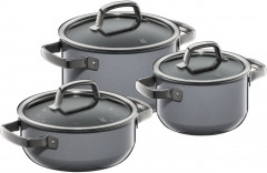 WMF WMF Topf-Set 3-tlg, FUSIONTEC MINERAL PLATINUM grau Набор кастрюль WMF, 3 предмета, FUSIONTEC MINERAL PLATINUM