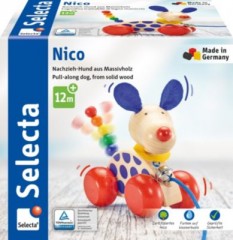 Selecta Nachziehtier Hund Nico Потяните за собой игрушечного пса Нико