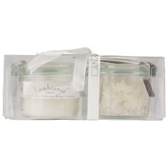 LaNature Badesalz & Duftkerze Olive-Limone Badeset Olive, 70 g