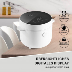 N8WERK N8WERK Reiskocher mit 5 Kochmodi und Dampfgarer-Einsatz Cooker Multikocher, 400 W schwarz Рисоварка N8WERK с 5 режимами приготовления и пароваркой-мультиваркой, 400 Вт