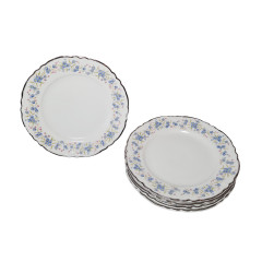 Hutschenreuther Bavaria Набор фарфоровых тарелок "Незабудки", 5 шт х 15,5 x 2 см, Германия, 1960-70гг.