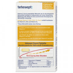 TETESEPT Vitamin C 1200+Zink+D3 Depot 30 Tablettent Комплекс для иммунитета с Витамином C, Цинком и витамином D3, 30шт.