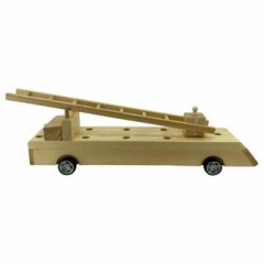 Sweety-Toys Sweety Toys 12398 Feuerwehrauto aus Holz mit Verstellbarer Leiter\/ Rutscher Sweety Toys 12398 Деревянная пожарная машина с регулируемой лестницей/слайдером