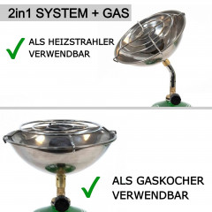 TronicXL TronicXL Gaskocher 2in1 Gaskocher + Mobile Heizung I Notheizung I Camping Set mit Gas  Газовая плита TronicXL Газовая плита 2-в-1 + мобильный обогреватель I аварийный обогреватель I походный комплект с газом