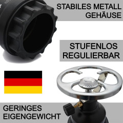TronicXL TronicXL Gaskocher Campingkocher Metall schwarz fur Butan Gas Kartuschen Kocher Camper  Газовая плита TronicXL, походная плита, металлическая, черная, для газовых баллончиков с бутаном, печь для кемпера