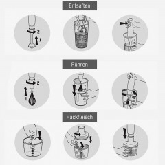 CALIYO CALIYO Stabmixer Stabmixer Set,4 in 1 Stabmixer, 1000 Watt mit 5 Geschwindigkeiten Einstellbar Purierstab Edelstahl  Ручной блендер CALIYO, набор ручных блендеров, ручной блендер 4 в 1, мощность 1000 Вт, 5 скоростей, регулируемый очищающий стержень