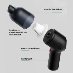 Hikeren Hikeren Akku-Handstaubsauger 9000Pa Drahtloser Auto-Staubsauger,Mit Bodenburste, Flachdusenburste, Beutellos  Беспроводной ручной пылесос Hikeren 9000Pa, беспроводной автомобильный пылесос, с щеткой для пола, щеткой с плоской насадкой, без мешка