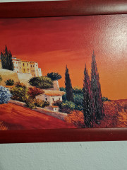 Картина винтажная Реджиса Айбра &quot;Тосканский пейзаж&quot;, в раме, 77 x 40 см, Германия, 1960-70гг.