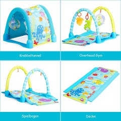 COSTWAY® Spieldecke Krabbeldecke mit 2 Spielbogen Игровой коврик Коврик для ползания с 2 игровыми дугами