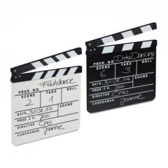 relaxdays 2 x Filmklappe Schwarz\/Weiss 2 x хлопушка черный/белый