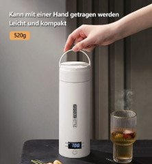 BUMHUM BUMHUM Reise-Wasserkocher Reise-Wasserkocher 300W Reise-Elektrisch-Wasserkocher, 500 ml Tragbarer Mini-Heizbecher, Thermobecher 316 Edelstahl-Liner Дорожный чайник BUMHUM Дорожный чайник, 300 Вт, дорожный электрический чайник, портативная мини-чаш