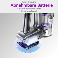 SMARTAI SMARTAI Akku-Hand-und Stielstaubsauger, 400,00 W, Beutellos, 2LEDs Handstaubsauger Staubsauger Kabellos 8-in-1Staubsauger Beutellos Беспроводной ручной пылесос SMARTAI, 400,00 Вт, без мешка, ручной пылесос с 2 светодиодами, беспроводной пылесос 8