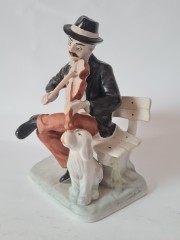 ARPO, Фарфоровая статуэтка &quot;Скрипач с собакой&quot;, Румыния, 19см, 1950-60гг.