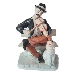 ARPO, Фарфоровая статуэтка &quot;Скрипач с собакой&quot;, Румыния, 19см, 1950-60гг.
