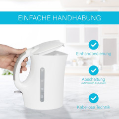 BOMANN BOMANN Wasserkocher WK 5024 CB, Wasserkocher 1 Liter, weiss, 900 Watt  Чайник BOMANN WK 5024 CB, чайник 1 литр, белый, 900 Вт