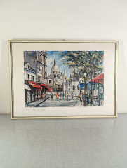 Картина винтажная Vargas &quot;Париж. Площадь Тертр&quot;, в раме, 40 х 29 см, Германия, 1980-90гг.