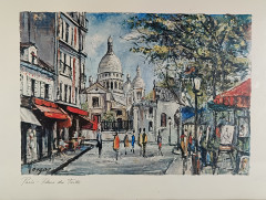 Картина винтажная Vargas &quot;Париж. Площадь Тертр&quot;, в раме, 40 х 29 см, Германия, 1980-90гг.