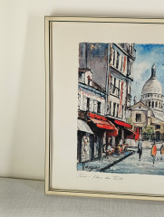 Картина винтажная Vargas &quot;Париж. Площадь Тертр&quot;, в раме, 40 х 29 см, Германия, 1980-90гг.