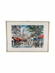 Картина винтажная Vargas &quot;Париж. Площадь Тертр&quot;, в раме, 40 х 29 см, Германия, 1980-90гг.