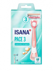 ISANA Pace 3 Lady Rasierer , Женская бритва с 3 лезвиями со смазывающей полоской арганола 1 шт.
