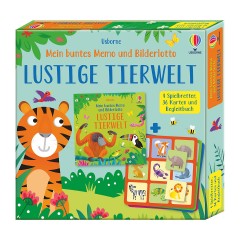Usborne Verlag Mein buntes Memo und Bilderlotto: Lustige Tierwelt Моя красочная памятка и розыгрыш картинок: забавный животный мир