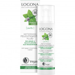 Logona Mattierendes Feuchtigkeitsfluid Bio-Minze & Salicylsaure aus der Weidenrinde Матирующий увлажняющий флюид с органической мятой и салициловой кислотой из коры ивы