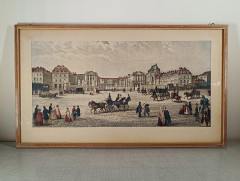Картина винтажная &quot;Версальский дворец&quot;, графика, в раме, 52.5 х 30 см, Германия, 1980-90гг.