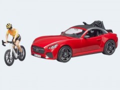 Bruder Roadster mit Rennrad und Radfahrerin Родстер с гоночным велосипедом и велосипедистом