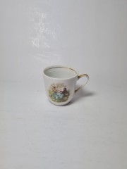 Bareuther Waldsassen Bavaria Чайная чашка с позолоченной ручкой &quot;Признание в любви&quot;, 7см x 5.5см, Германия, 1960-70гг.