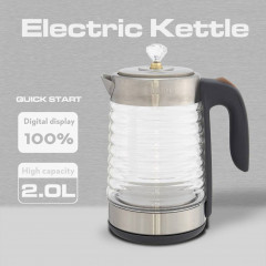 PRANITE PRANITE Wasserkocher 2L Wasserkocher 2200W Hochleistungs-Wasserkocher, Glas Wasserkocher, 2 l, 2200,00 W, mit automatischer Abschaltung und Trockengehschutz Elektrischer  Чайник PRANITE Чайник на 2 л, 2200 Вт Высокопроизводительный чайник, стеклян