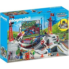 PLAYMOBIL Spielzeug\/Baukasten  Konstruktionsspielzeug\/Steckbausteine PLAYMOBIL City Action 70168 Skaterpark fur Kinder ab 4 Jahren blau Игрушки/конструкторы/вставные блоки PLAYMOBIL City Action 70168 Скейтер-парк для детей от 4 лет синий
