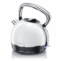 Arendo Arendo Wasserkocher, 1,7 l, 2200 W, Edelstahl, Retro Style Vintage, Uberhitzungs  Trockenkochschutz, weiss  Чайник Arendo, 1,7 л, 2200 Вт, нержавеющая сталь, винтажный стиль ретро, ??защита от перегрева и сухого кипения, белый