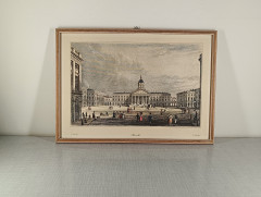 Картина винтажная L.Fussel , A.Cruse &quot;Брюссель&quot;, графика, паспарту, в раме, 38 х 27 см, Германия, 1980-90гг.