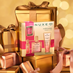 NUXE Happy in Pink Körperpflegeset Подарочный набор 2024 &quot;Счастье в розовом&quot;: гель для душа, масло, свеча, парфюм