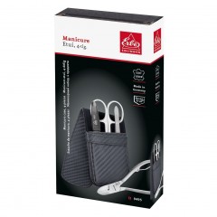ERBE Manikure Set Taschen-Etui Serie quot;Carbonquot;, schwarz, 4-tlg.  Карманный чехол для маникюрного набора серии &amp;quot;Карбон&amp;quot;, черный, 4 предм.