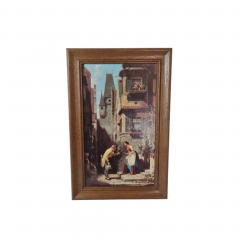 Картина винтажная &quot;Жених&quot; Spitzweg, деревянная рама, 24 x 37 см, Германия, 1960-70гг.
