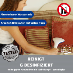 Best Direct® Best Direct® Dampfburste Steam Best®, 1950,00 W, Bugelsystem desinfizieren und bugeln, fur Kleidung, Polster, Teppiche  Паровая щетка Best Direct® Steam Best®, 1950,00 Вт, гладильная система для дезинфекции и глажки, для одежды, обивки, ковро