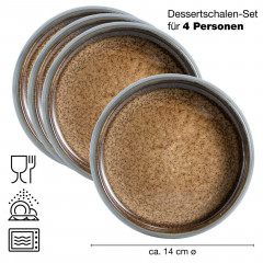 Moritz &amp; Moritz Moritz &amp; Moritz Dessertschale 4-tlg. REACTIV grau Десертная тарелка Moritz &amp;amp; Moritz 4 шт. РЕАКТИВНЫЙ