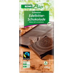 REWE Bio Schweizer Edelbitter-Schokolade Органический горький шоколад 100г