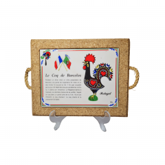 Панно винтажное Gallo Portugal, керамика в деревянной рамке &quot;Символ Португалии&quot;, 25 x 20 x 2 см, Португалия, 1960-70гг.