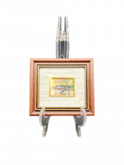 Литография винтажная &quot;Зимний домик у реки&quot;, в позолоч.раме, 10 х 9.5 см, Германия, 1970-80гг.