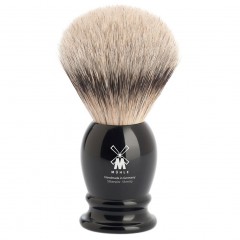 Muhle CLASSIC Silberspitz Rasierpinsel aus schwarzem Edelharz  Кисточка для бритья CLASSIC с серебряным наконечником из драгоценной черной смолы