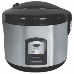 Adler Adler Reiskocher AD 6406, 1,5 Liter, Warmhaltefunktion, Reisloffel, Messbecher, silber  Рисоварка Adler AD 6406, 1,5 литра, функция поддержания тепла, ложка для риса, мерный стакан, серебро