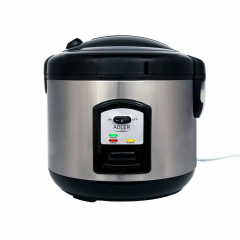 Adler Adler Reiskocher AD 6406, 1,5 Liter, Warmhaltefunktion, Reisloffel, Messbecher, silber  Рисоварка Adler AD 6406, 1,5 литра, функция поддержания тепла, ложка для риса, мерный стакан, серебро